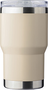 Recycled stainless steel travel mug (350 ml) Ayen, beige