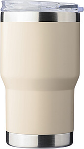 Recycled stainless steel travel mug (350 ml) Ayen, beige