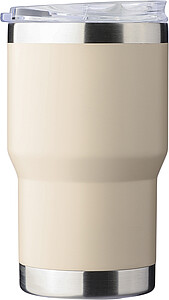 Recycled stainless steel travel mug (350 ml) Ayen, beige