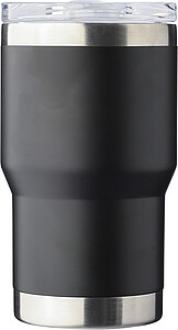 Recycled stainless steel travel mug (350 ml) Ayen, black