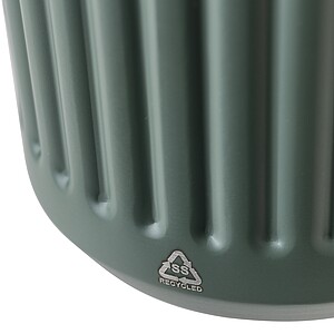 Recycled stainless steel travel mug (400 ml) Chiara, green