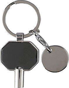 Recycled zinc alloy radiator bleed keychain Mara, black
