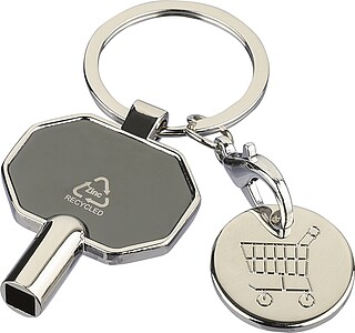 Recycled zinc alloy radiator bleed keychain Mara, black