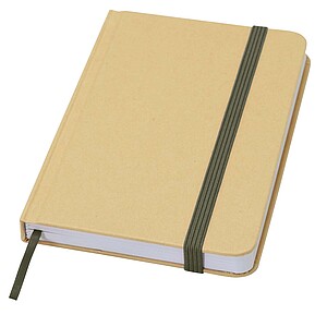 Reed A6 recycled hard cover notebook with plain pages, forest green