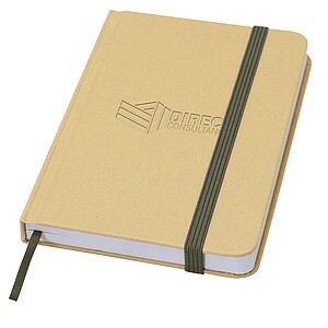 Reed A6 recycled hard cover notebook with plain pages, forest green