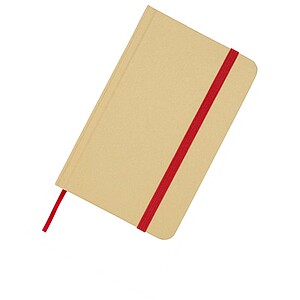 Reed A6 recycled hard cover notebook with plain pages, red