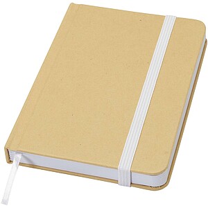 Reed A6 recycled hard cover notebook with plain pages, white