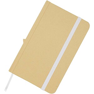 Reed A6 recycled hard cover notebook with plain pages, white