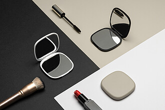 Reflecta RCS recycled plastic make-up mirror, beige