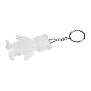 Reflecting bear keyring, white
