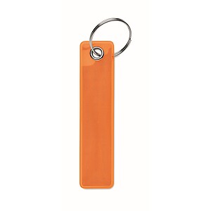 Reflective key ring in PVC, neon orange
