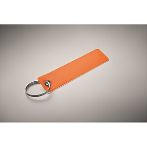 Reflective key ring in PVC, neon orange