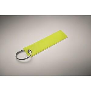 Reflective key ring in PVC, neon yellow
