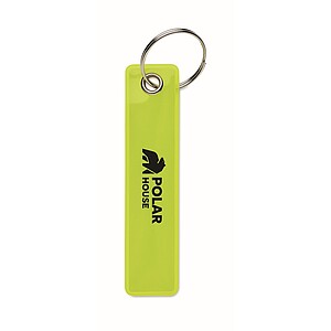 Reflective key ring in PVC, neon yellow