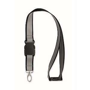 Reflective RPET lanyard, black