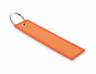 Remove before flight key ring, neon orange