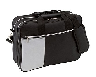 Reporter bag with a main pocket with a zip and a padded laptop pocket,colour black, grey