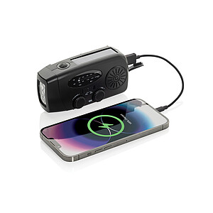 RescueWave RCS recycled plastic emergency radio, black