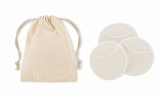 Reusable face cleaning pad set, beige