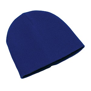 Reversible hat "Nordic" in 2 colours,colour navy blue, royal blue