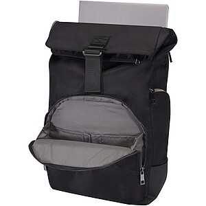 Rhine 15” GRS recycled rolltop backpack 18L, solid black