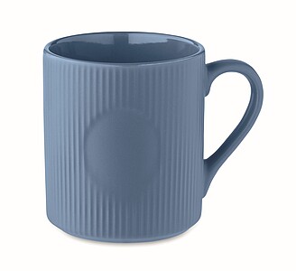 Ribbed ceramic mug mat 340 ml, blue