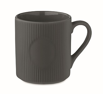 Ribbed ceramic mug mat 340 ml, stone grey