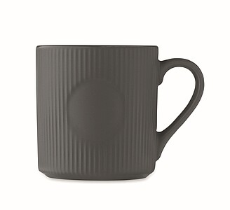 Ribbed ceramic mug mat 340 ml, stone grey