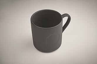 Ribbed ceramic mug mat 340 ml, stone grey