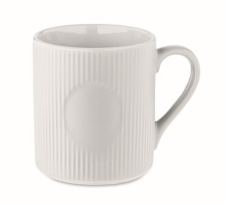 Ribbed ceramic mug mat 340 ml, white