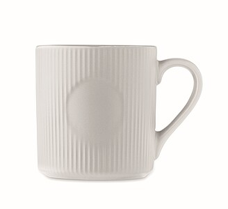 Ribbed ceramic mug mat 340 ml, white