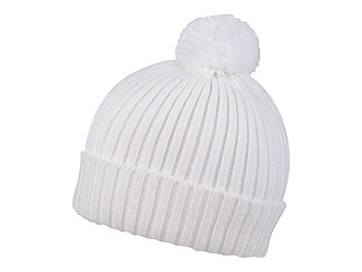 Roll up rib winter hat, white