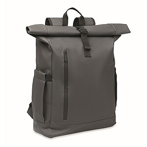 Rolltop laptop rucksack 600D, stone grey