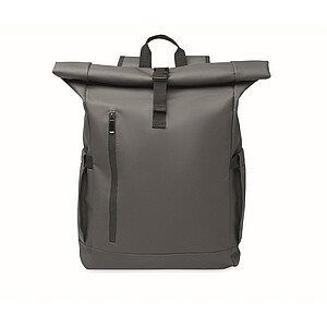Rolltop laptop rucksack 600D, stone grey