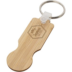 Ronan bamboo trolley keychain, natural