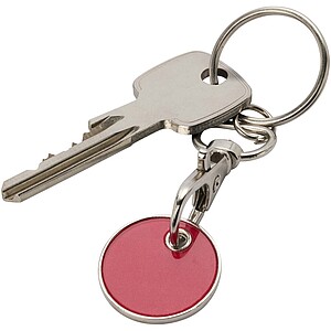 Rory keyring with trolley coin, red