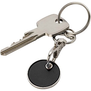 Rory keyring with trolley coin, solid black