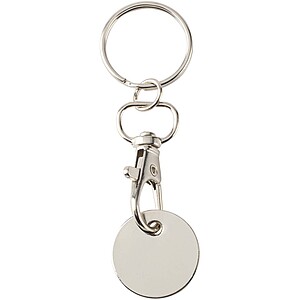Rory keyring with trolley coin, white