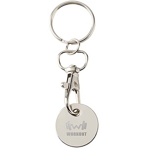 Rory keyring with trolley coin, white
