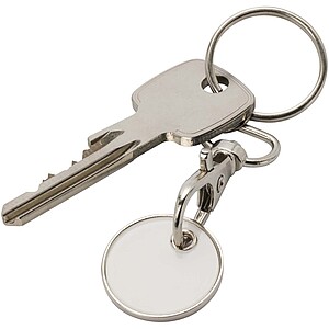 Rory keyring with trolley coin, white
