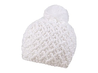 Rough style winter hat, white