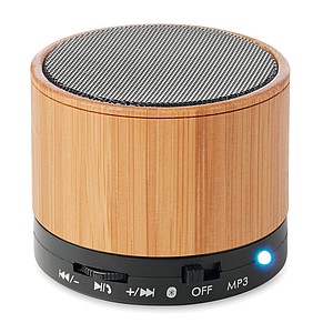 Round Bamboo Bluetooth speake