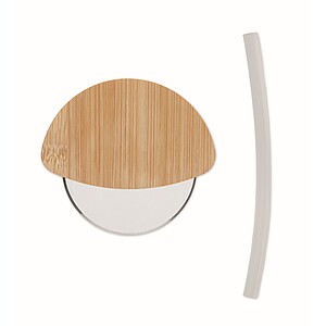 Round bamboo pizza cutter, wood