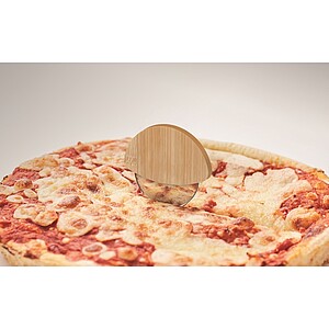 Round bamboo pizza cutter, wood