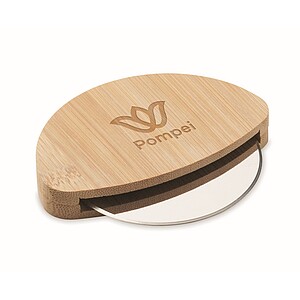 Round bamboo pizza cutter, wood