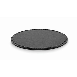 Round coaster in PU, black