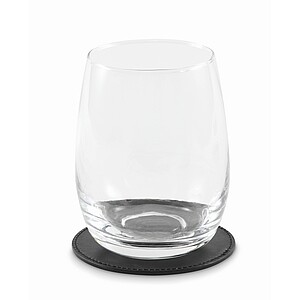 Round coaster in PU, black