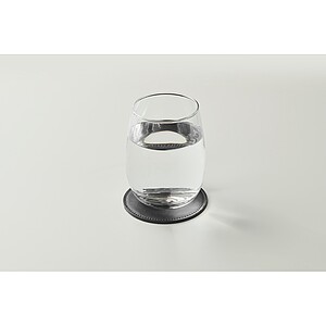 Round coaster in PU, black
