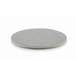 Round coaster in PU, stone grey