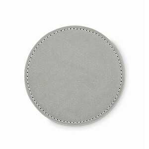 Round coaster in PU, stone grey